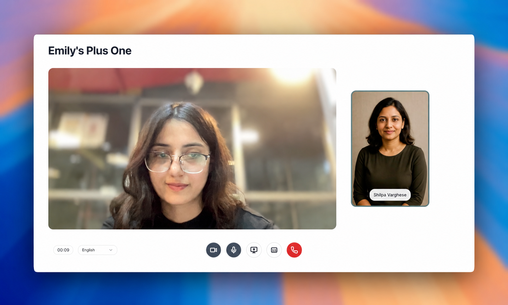 Plus One — live meeting view