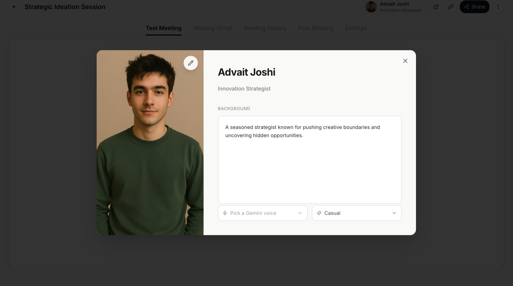A face and a voice — not a chatbot.
