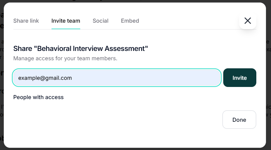 Email Invites Screenshot